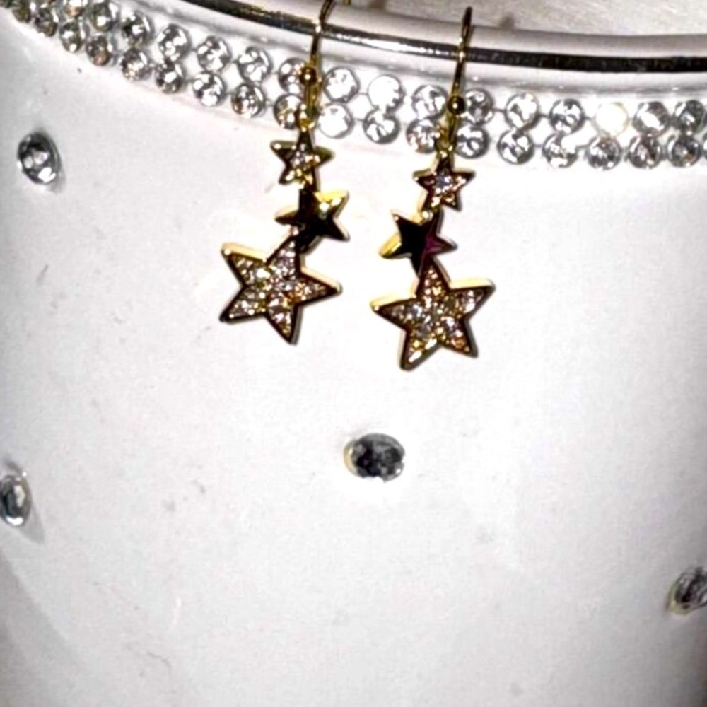 Lovisa Gold Star Dangle Earrings Celestial Hook Gift-Ready 2" - Picture 3 of 7